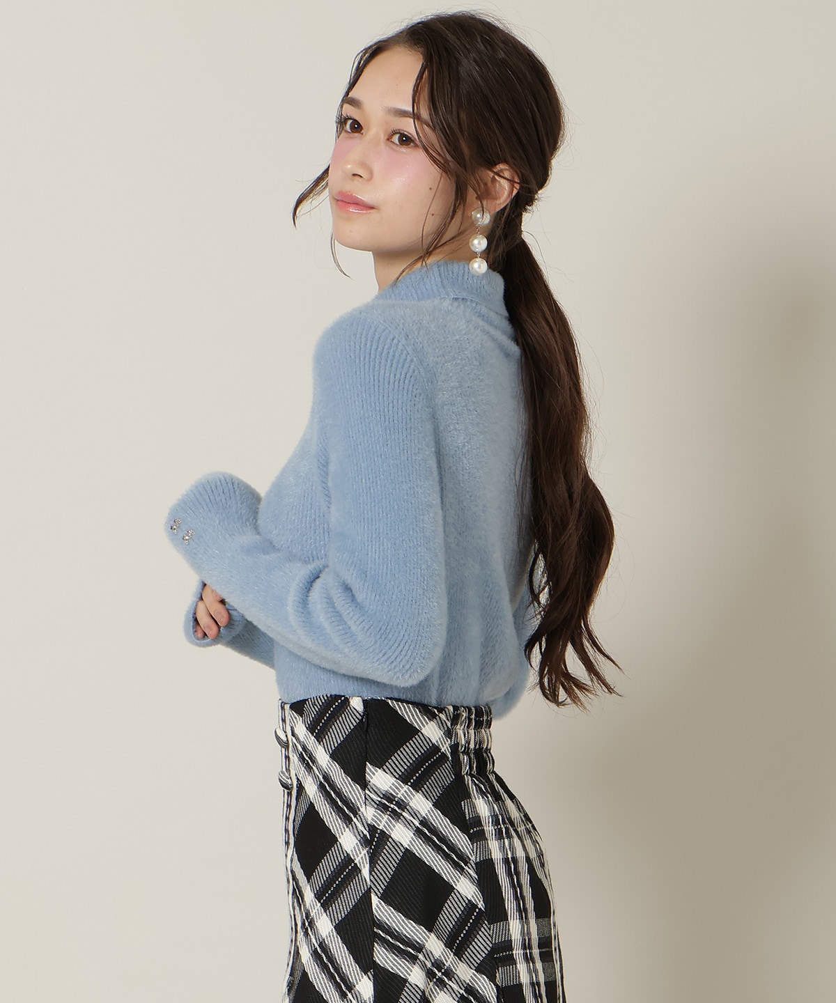 FOXライクヤーンタートルネックプルオーバー