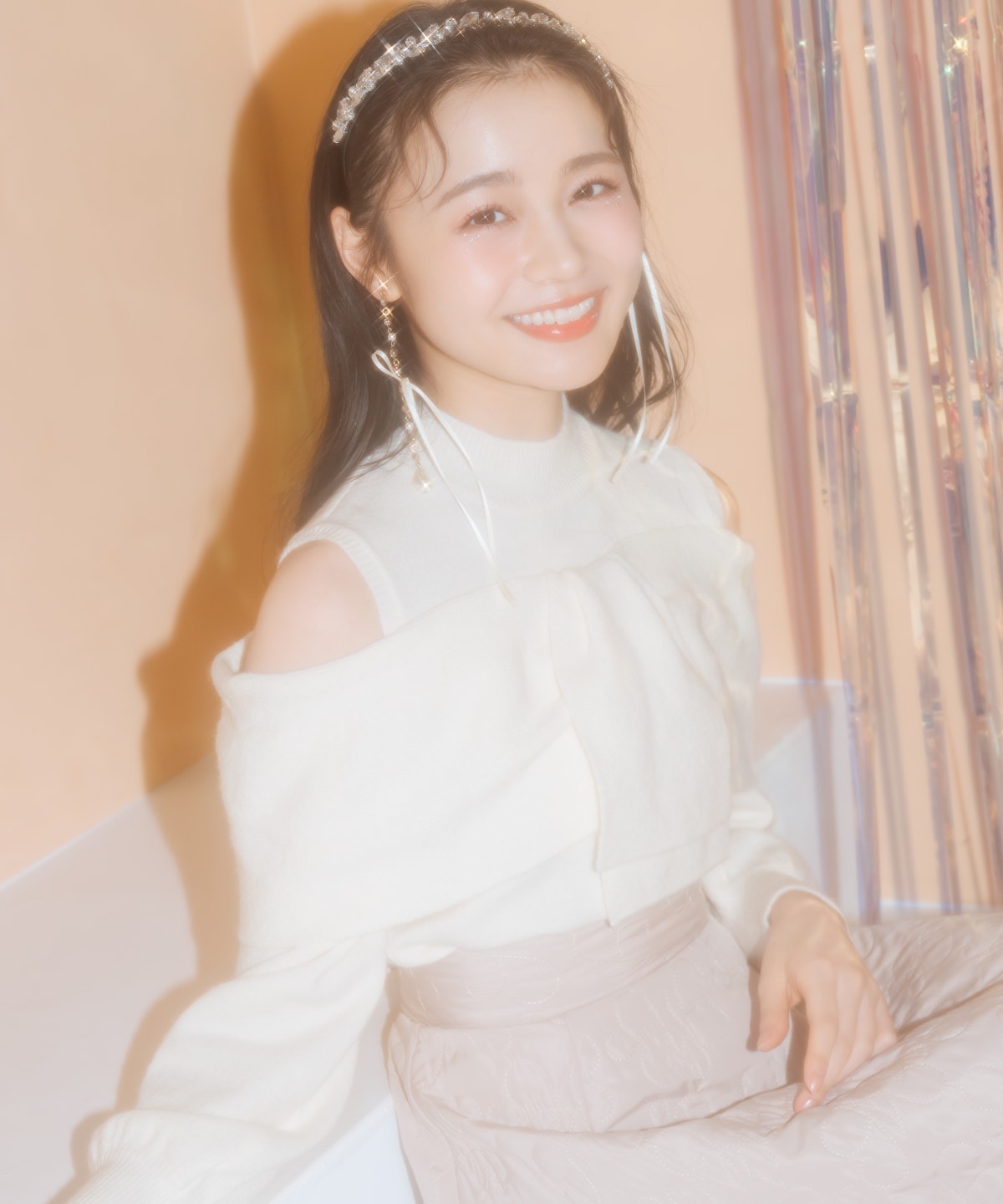 【1/1(thu)10時発売 New Year's Item】ツイストリボンオフショルニット