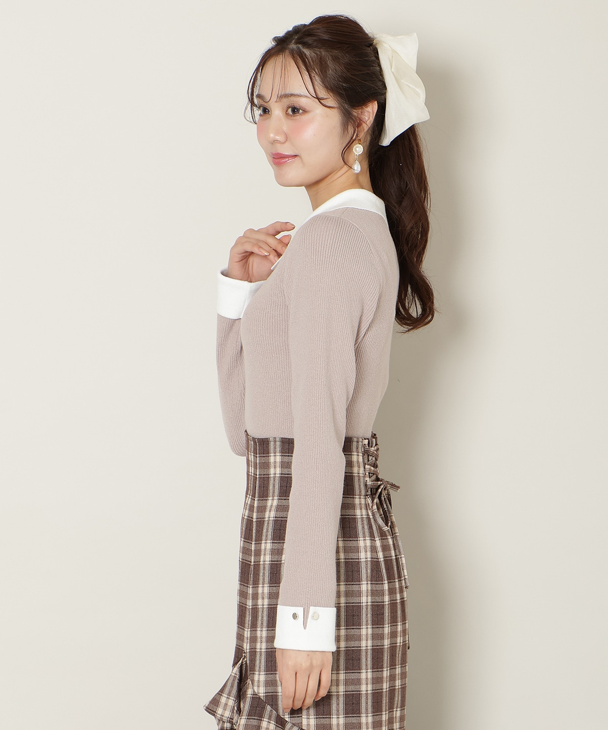 【1/1(thu)10時発売 New Year's Item】ポロカラーリブニット