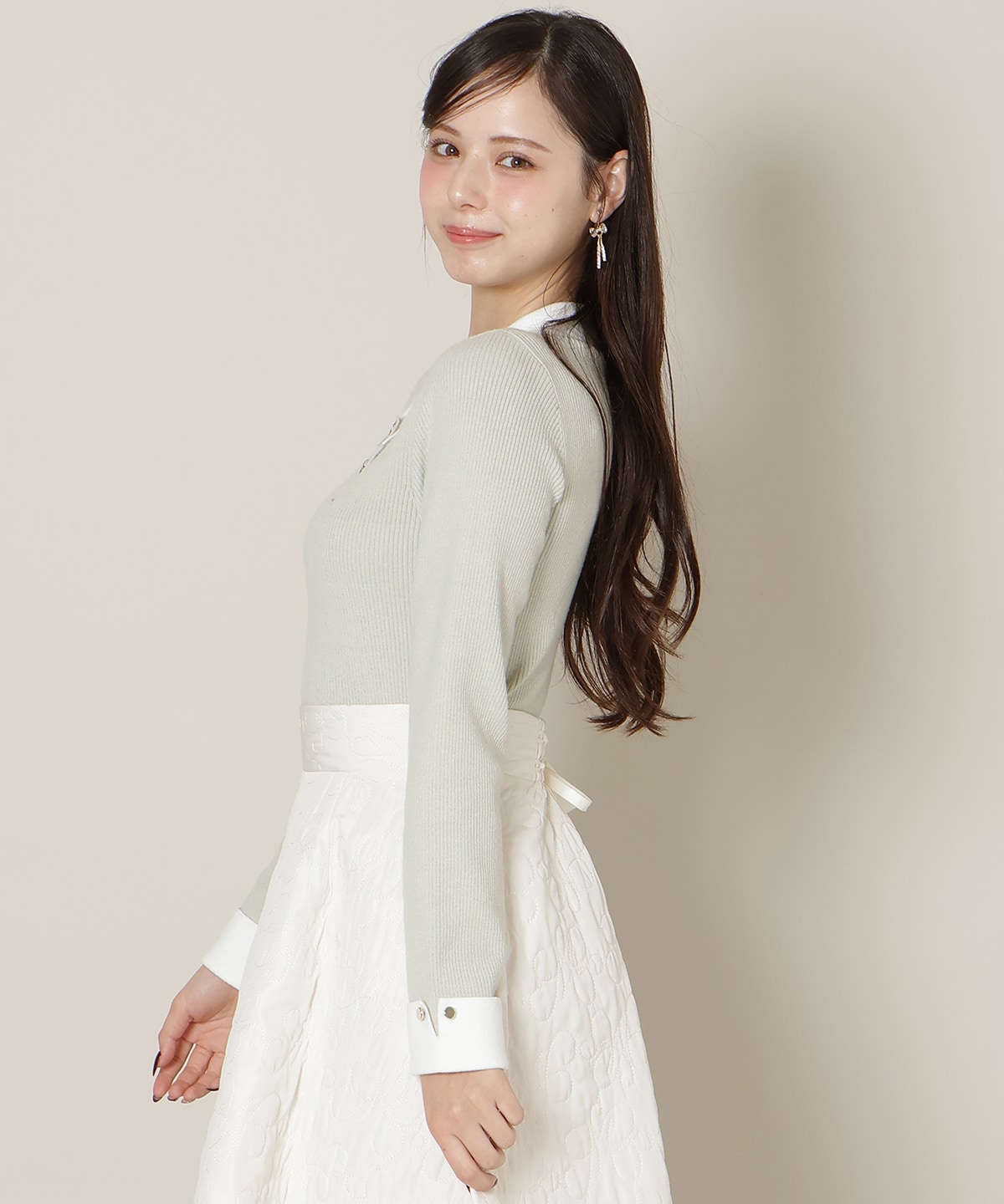 【1/1(thu)10時発売 New Year's Item】ポロカラーリブニット