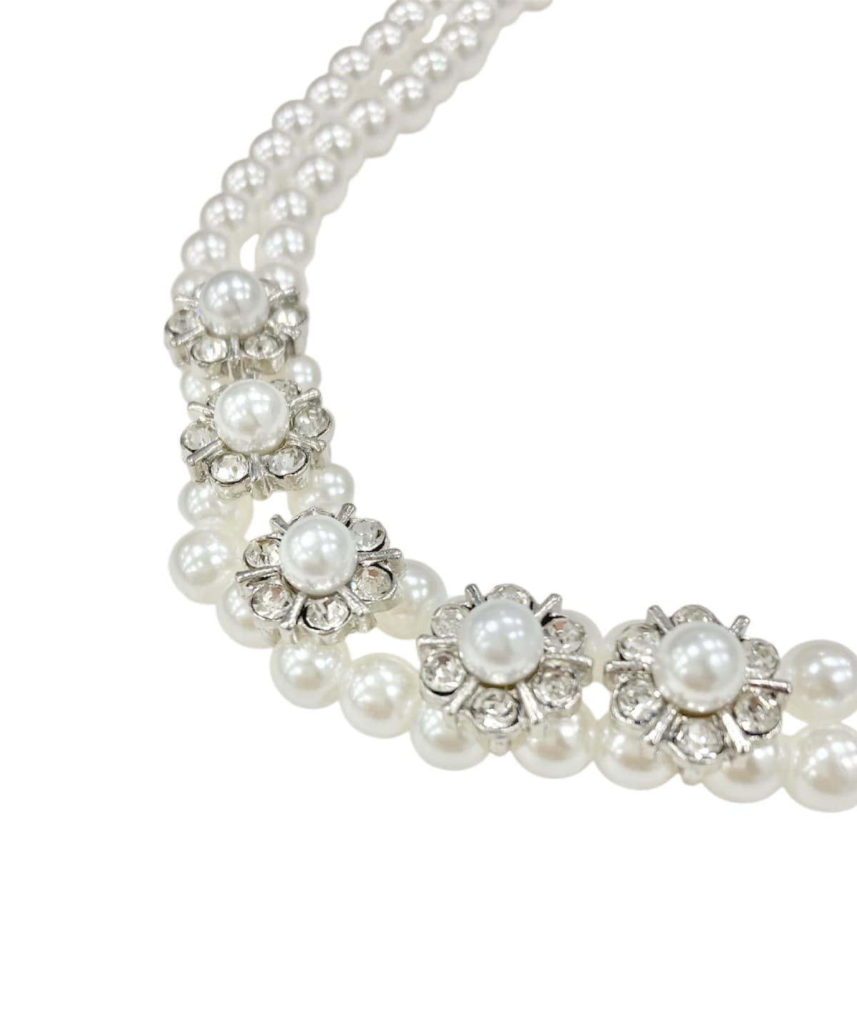 フラワービジューパールネックレス