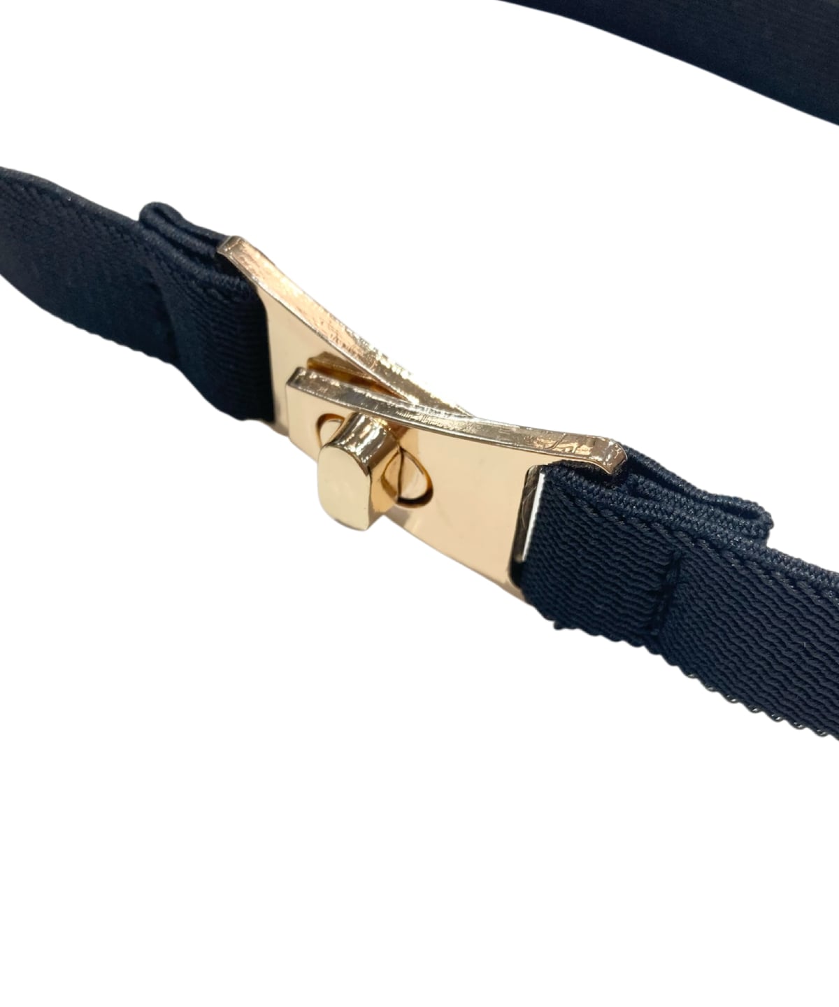 ゴールドバックルゴムベルト