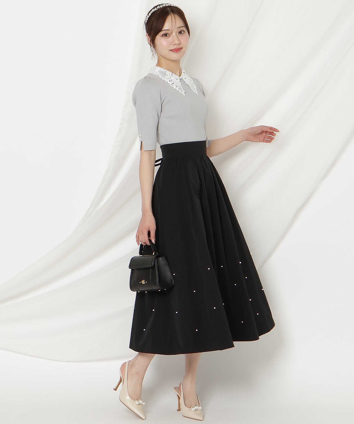 パールタックギャザースカート