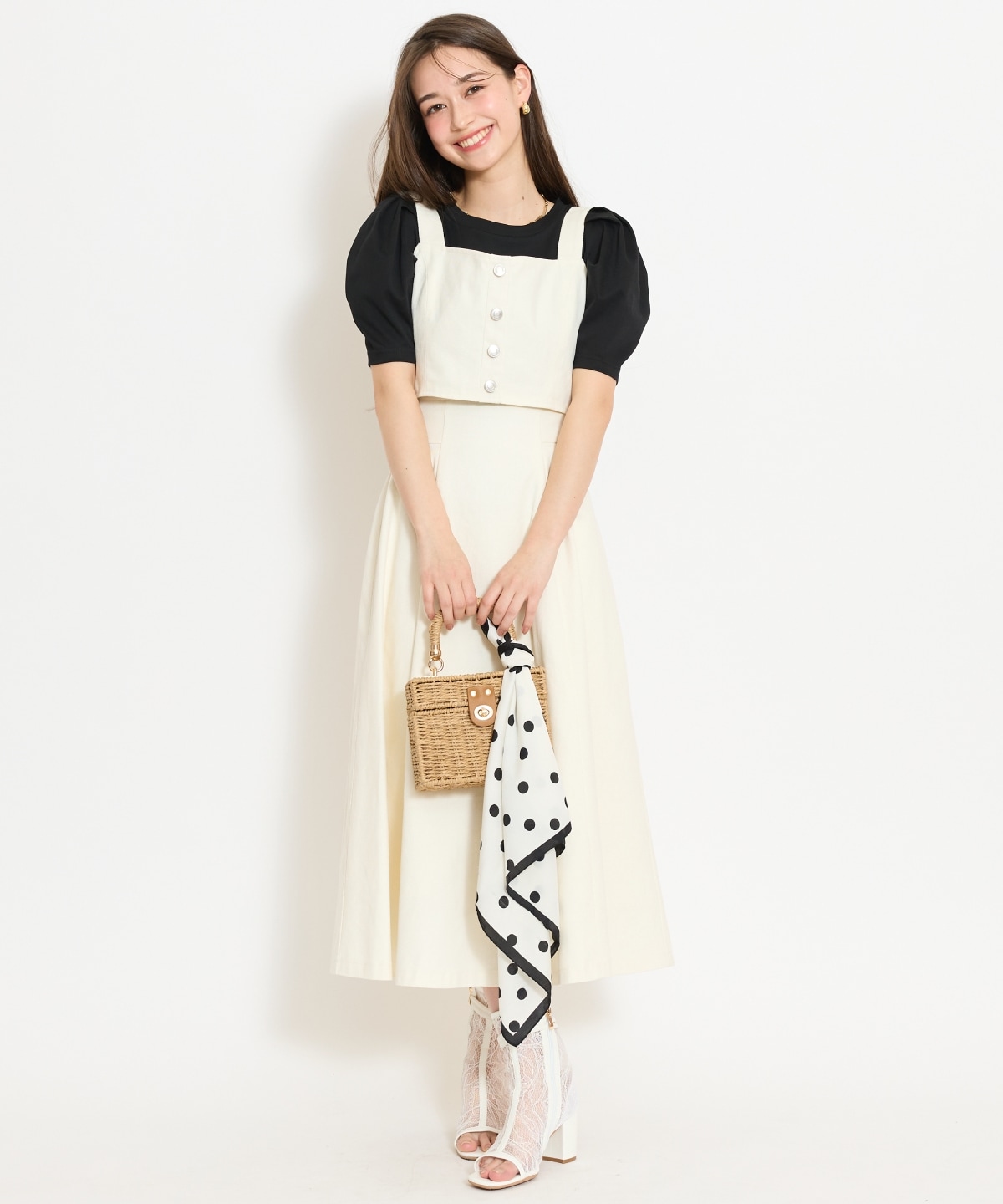 【セットアップ対応】デニムフレアスカート