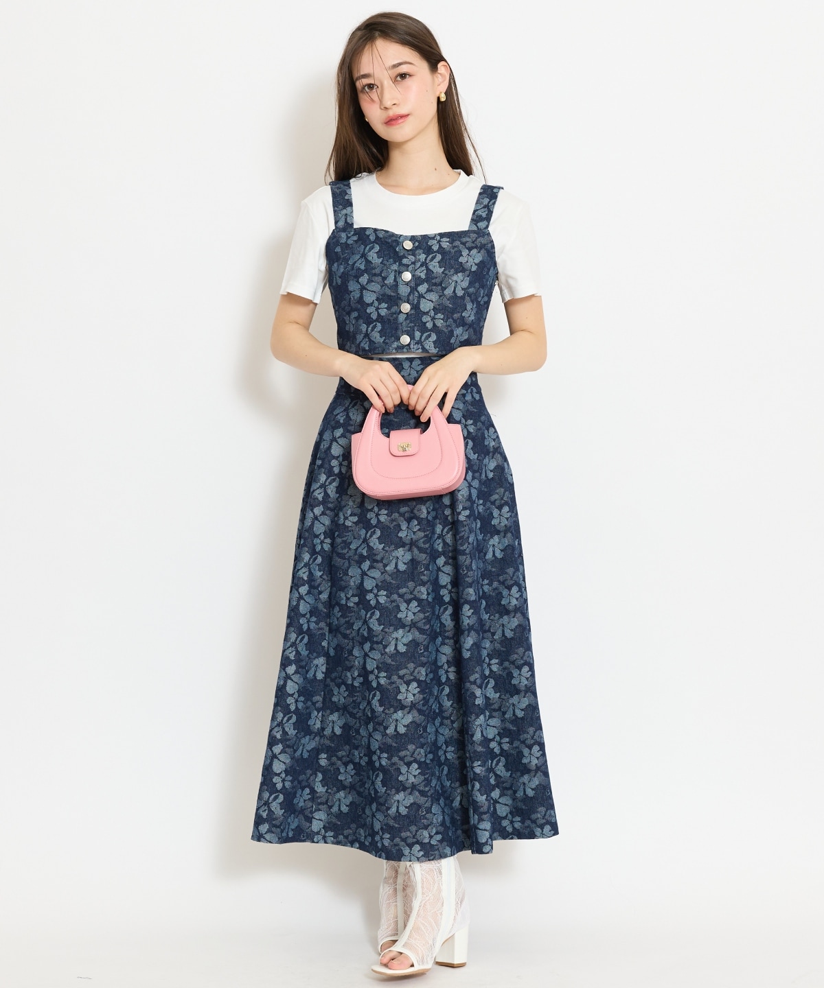 【セットアップ対応】デニムフレアスカート