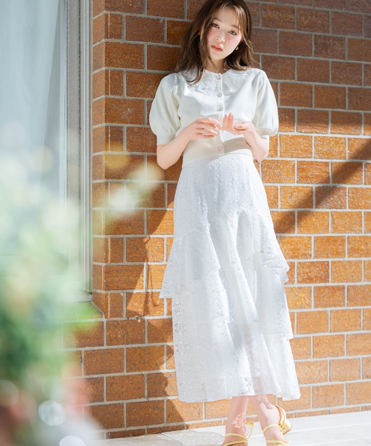 アシメティアードレーススカート