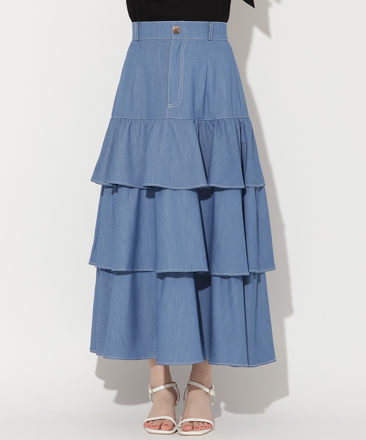 ボリュームフリルティアードスカート