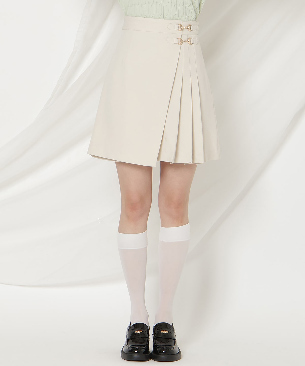 ビットデザインプリーツミニスカパン