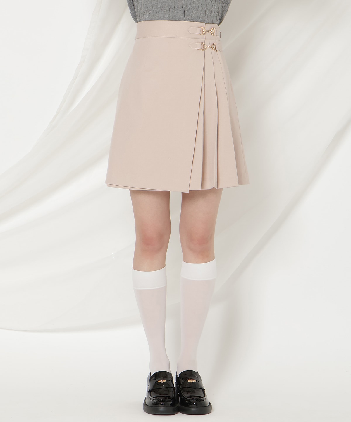 ビットデザインプリーツミニスカパン