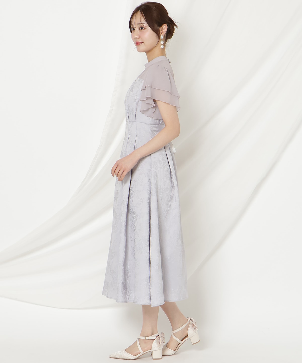 ジャガードタックフレアワンピース