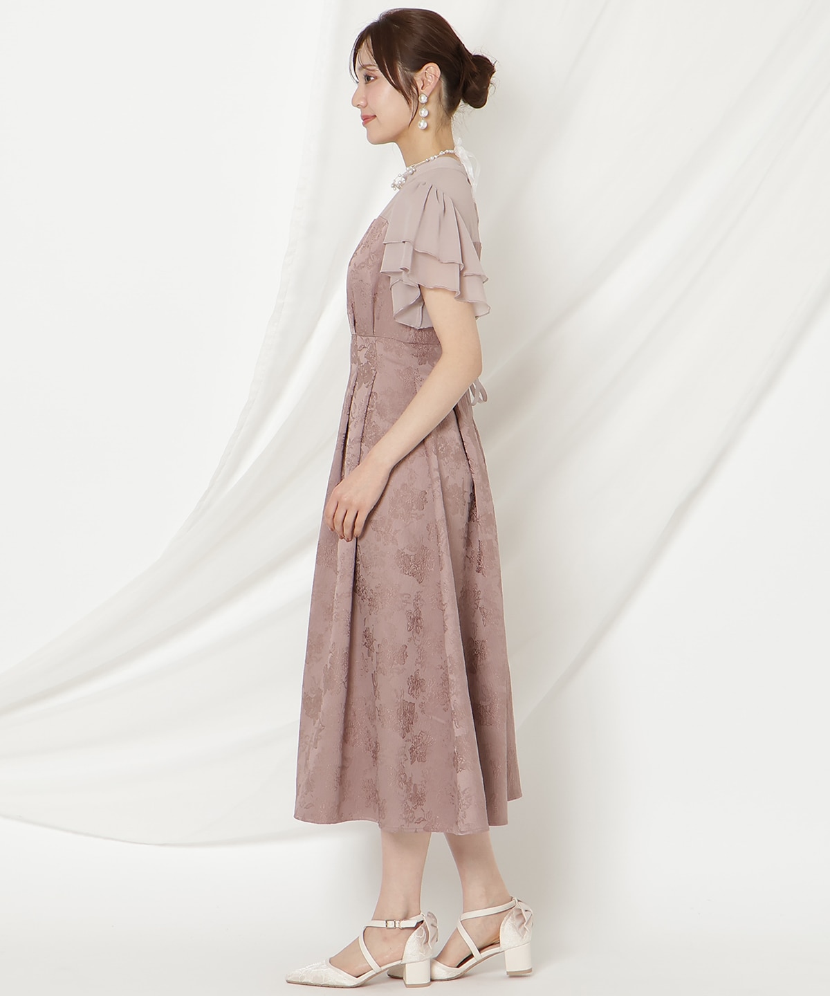 ジャガードタックフレアワンピース