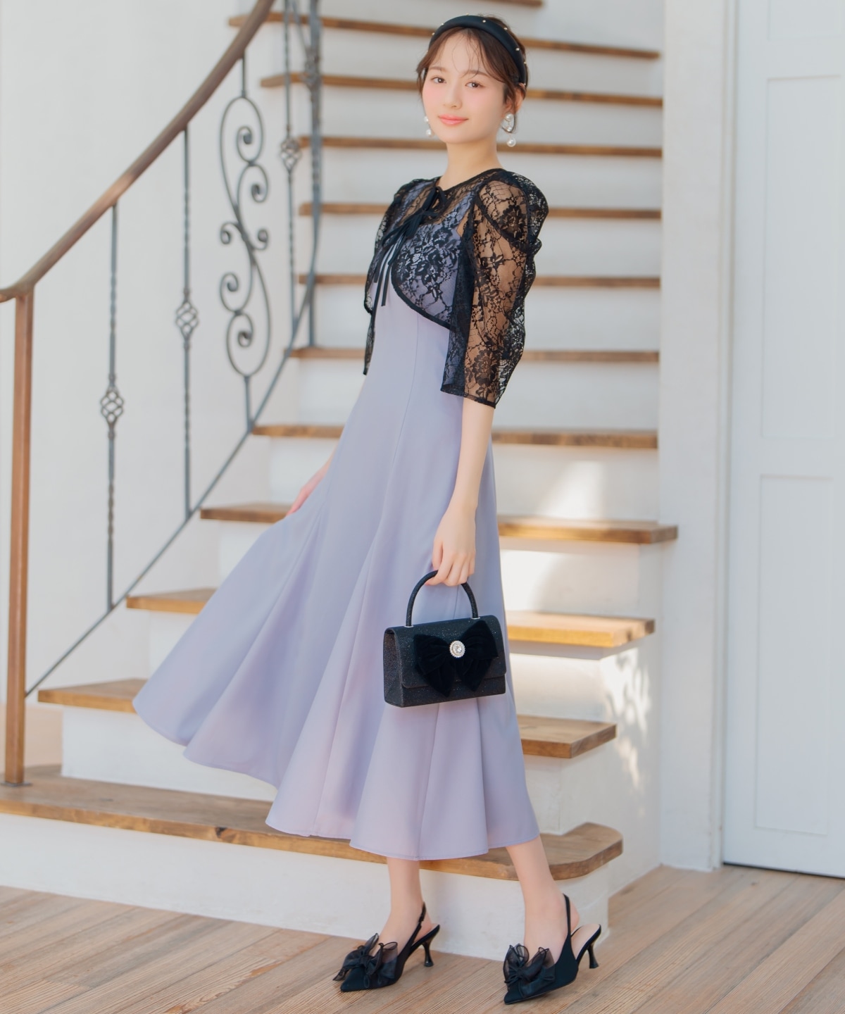 バックレースアップワンピース