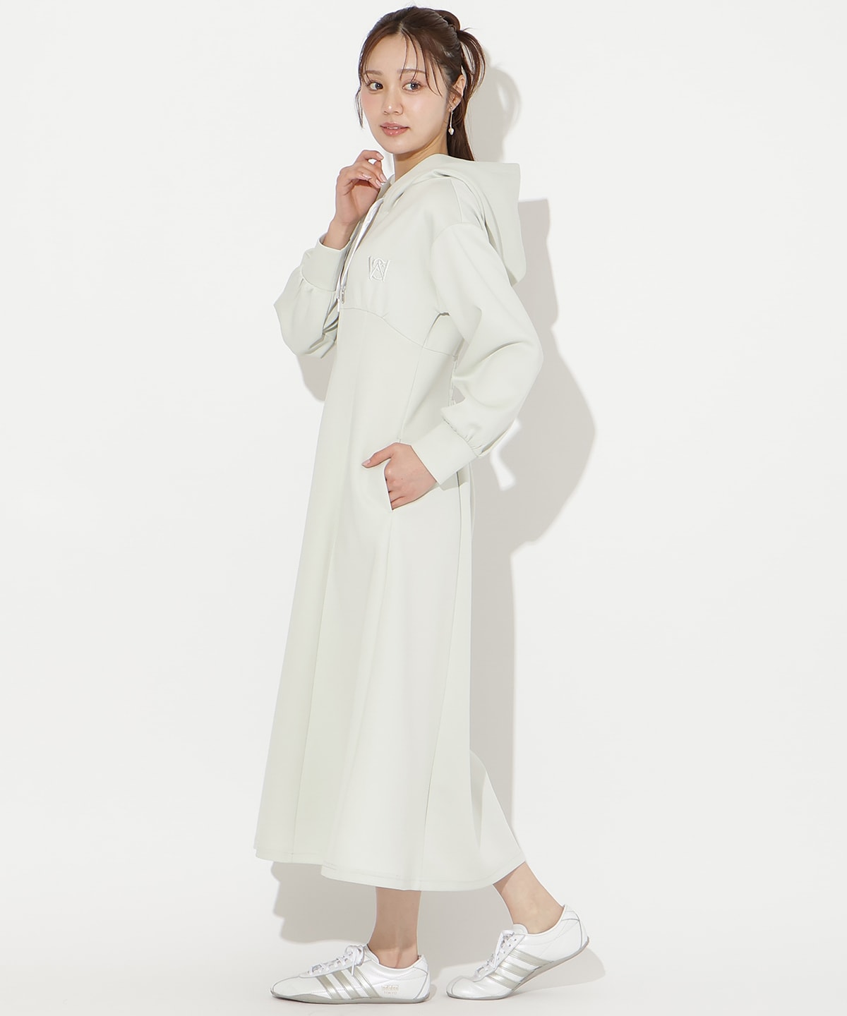 【2/27(fri)20時発売】ハイウエスト切替パーカーワンピース