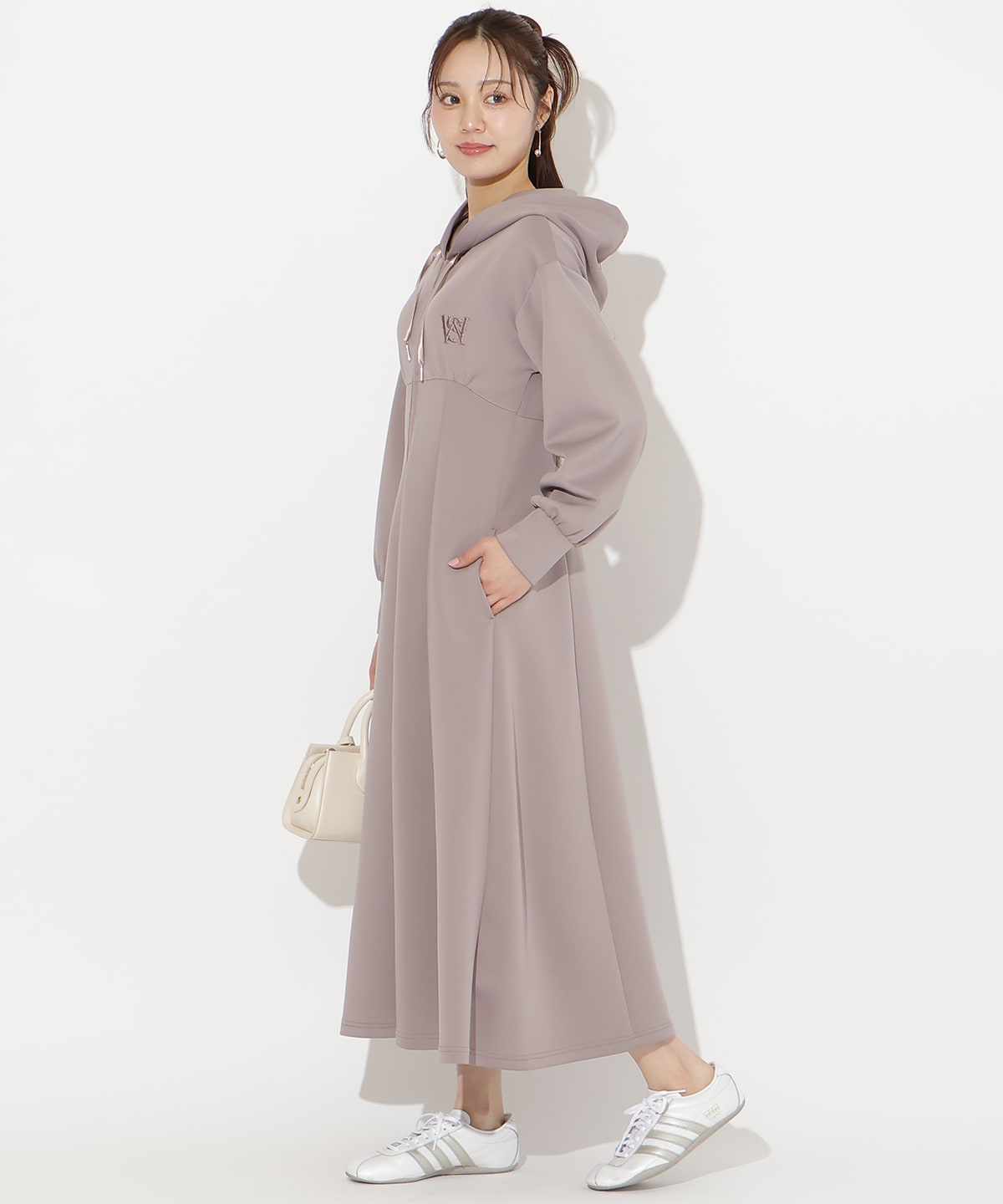 【2/27(fri)20時発売】ハイウエスト切替パーカーワンピース