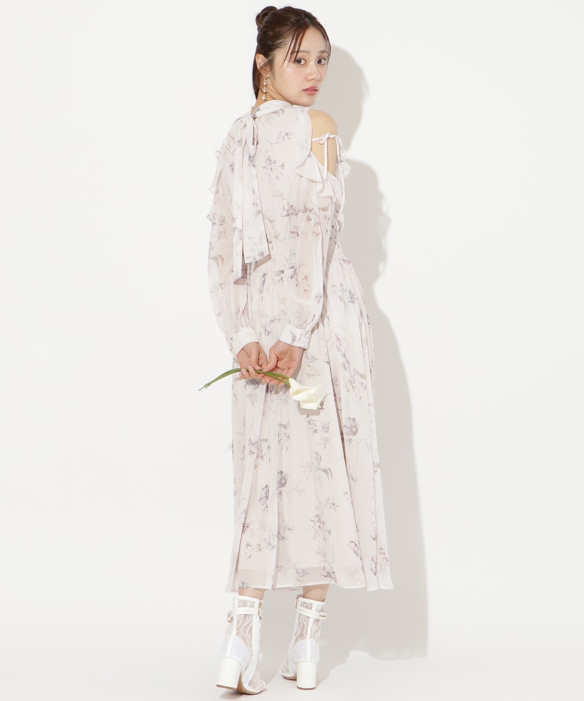 【2/27(fri)発売】フラワープリントフリルスリーブワンピース