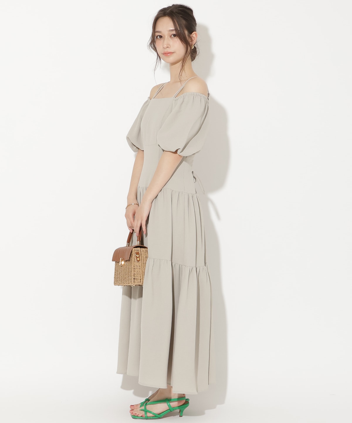 2WAYスリーブティアードワンピース