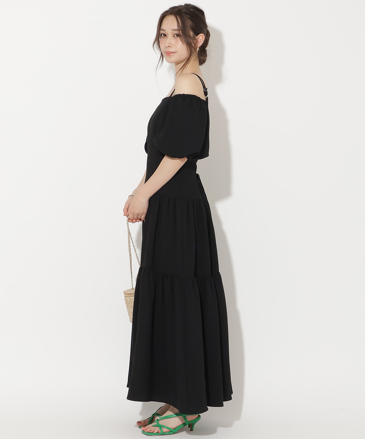 2WAYスリーブティアードワンピース