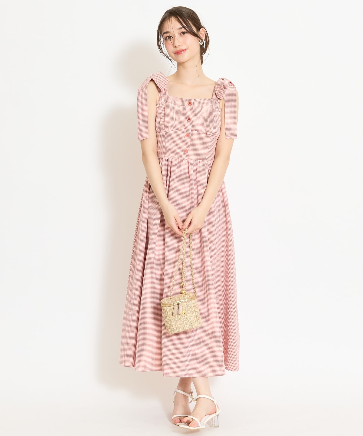 【4/24(fri)10時予約開始】リボンショルダーギャザーワンピース