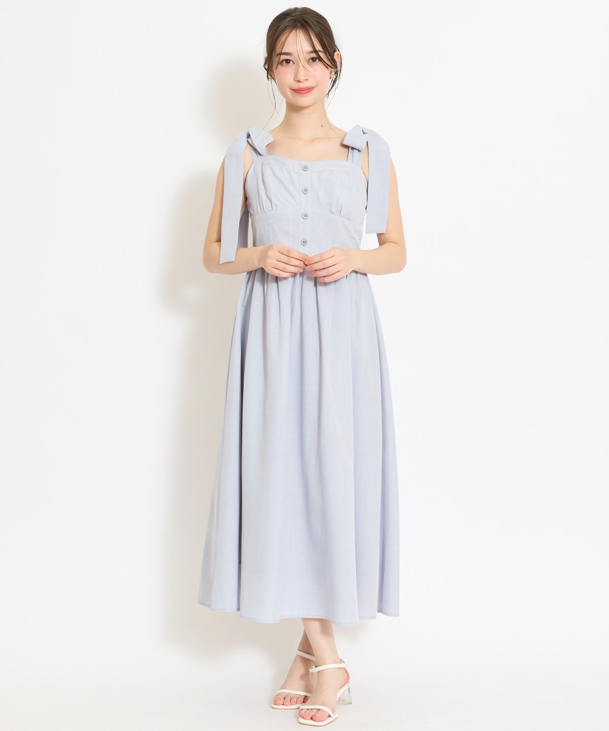 【4/24(fri)10時予約開始】リボンショルダーギャザーワンピース