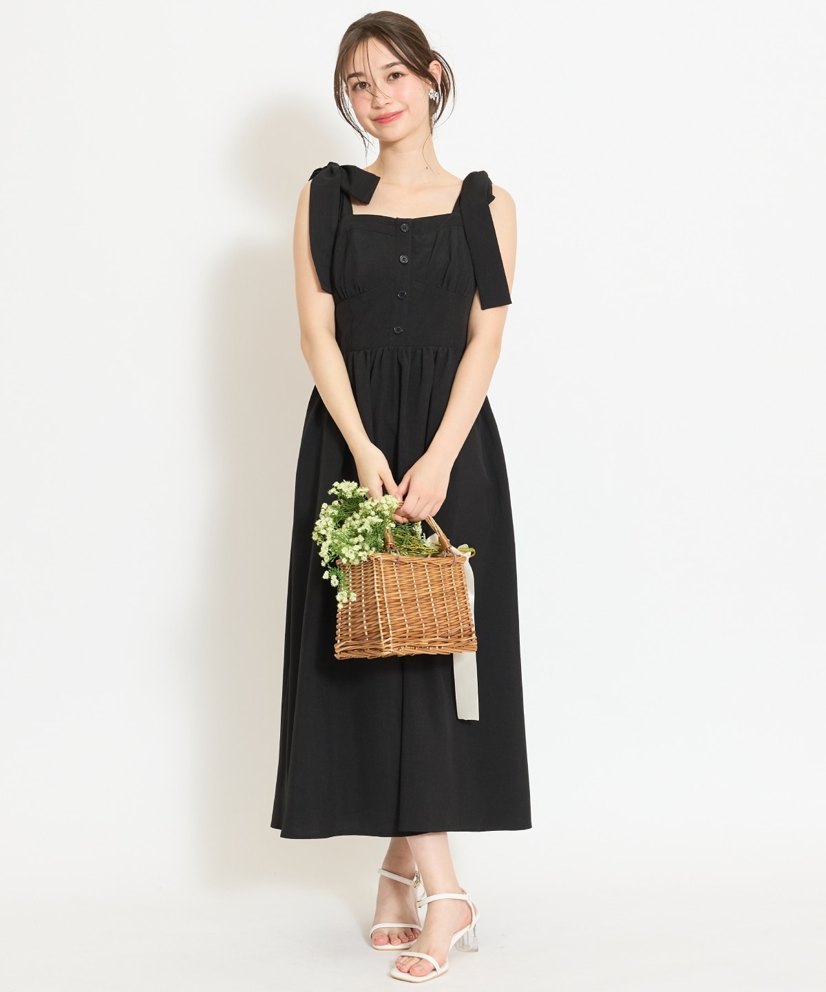 【4/24(fri)10時予約開始】リボンショルダーギャザーワンピース