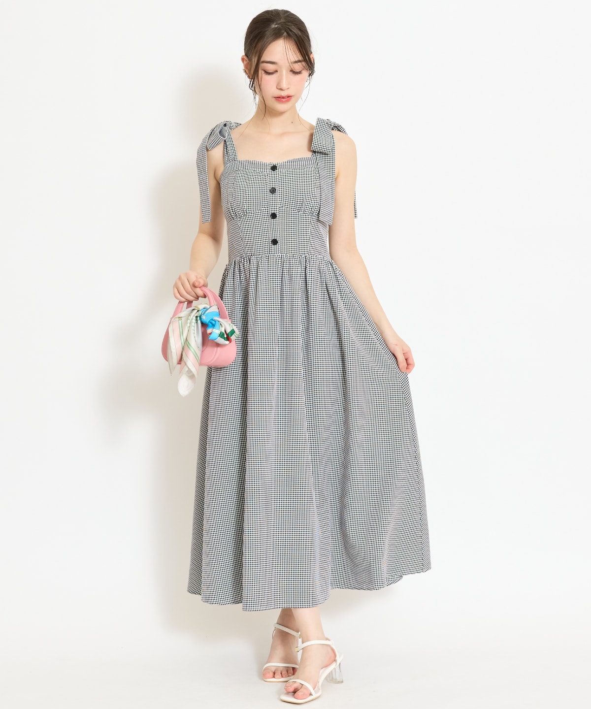 【4/24(fri)10時予約開始】リボンショルダーギャザーワンピース