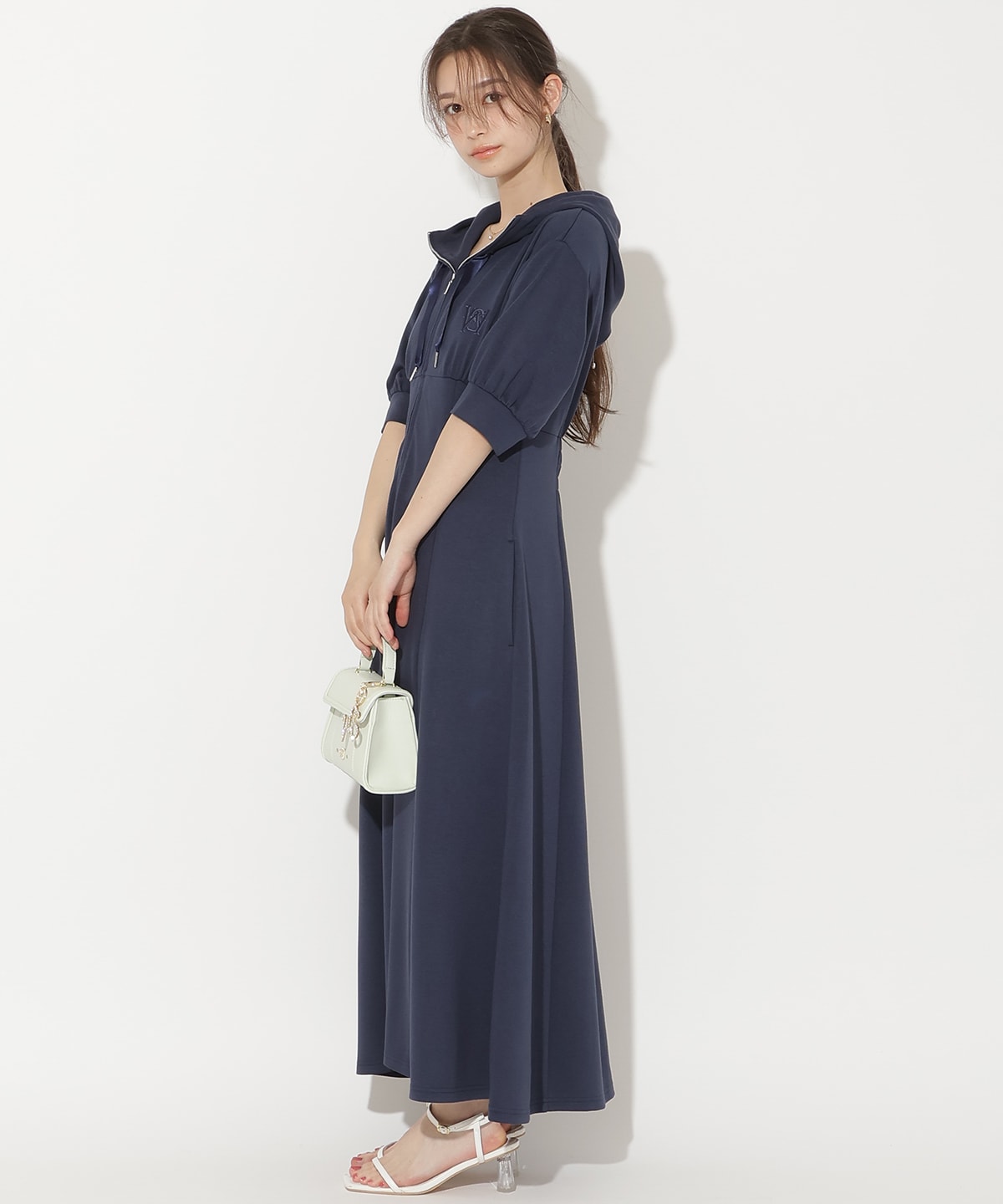 【5/14(thu)10時発売】ハイウエスト切替パーカーワンピース