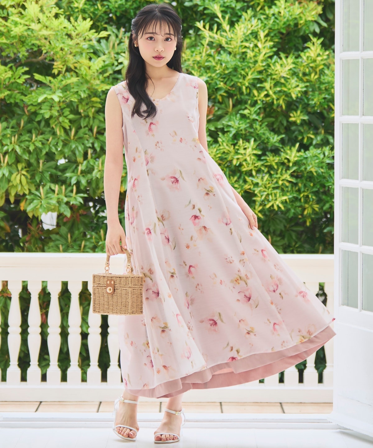 【6/11(thu)10時発売】ウォーターフラワープリントリバーシブルワンピース