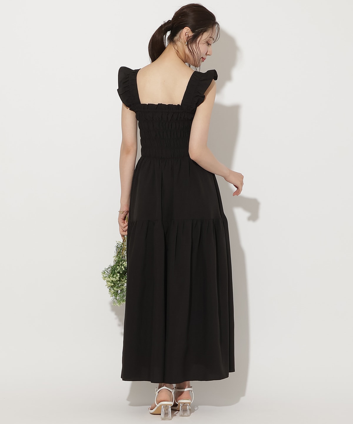 【6/26(fri)10時発売】フリルショルダーシャーリングティアードワンピース