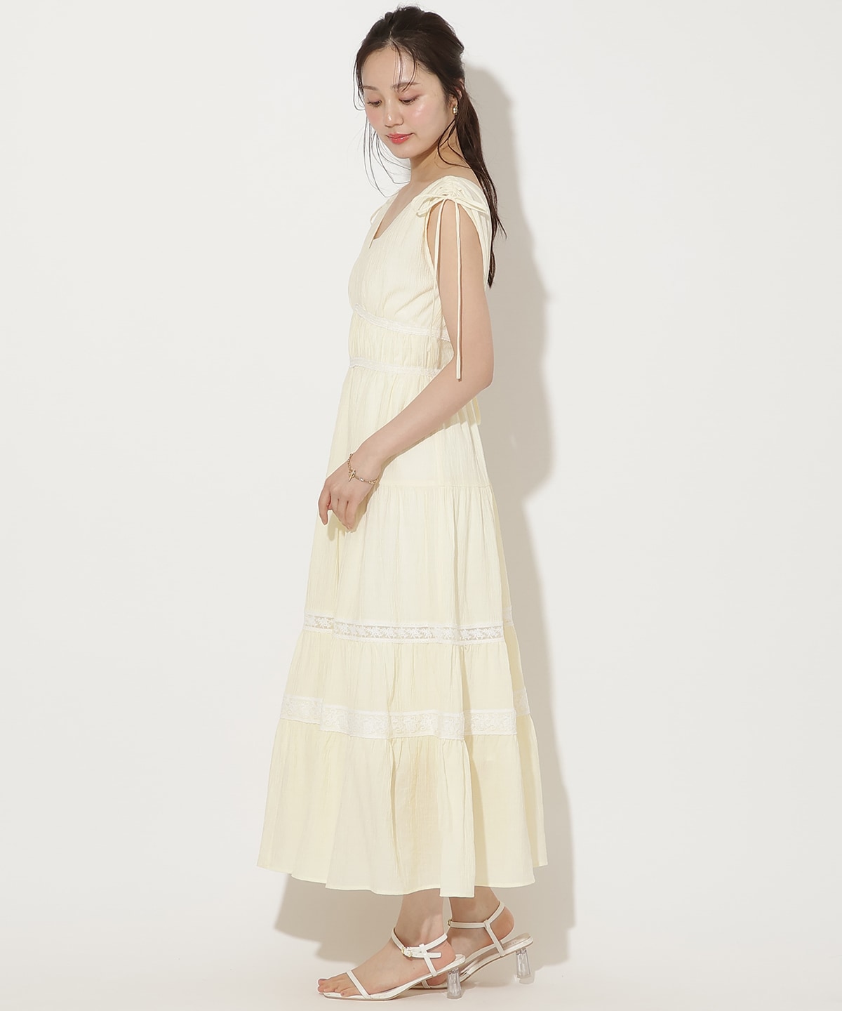 【6/11(thu)10時発売】ドロストショルダーティアードワンピース