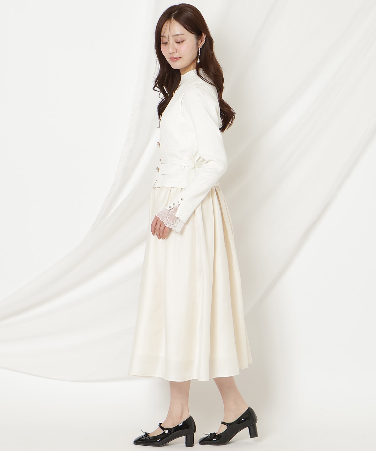 ツイードドッキングジレワンピース