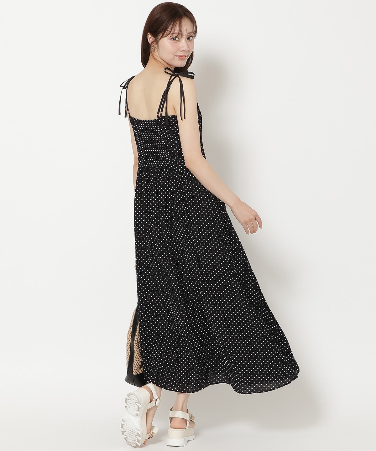 【7/16(thu)10時発売】リボンショルダーギャザーキャミワンピース