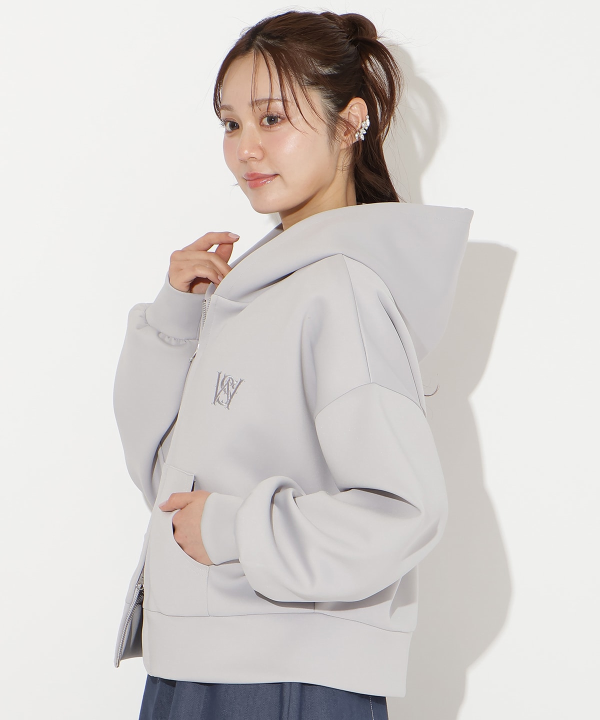 ダブルZIPオーバーサイズパーカー