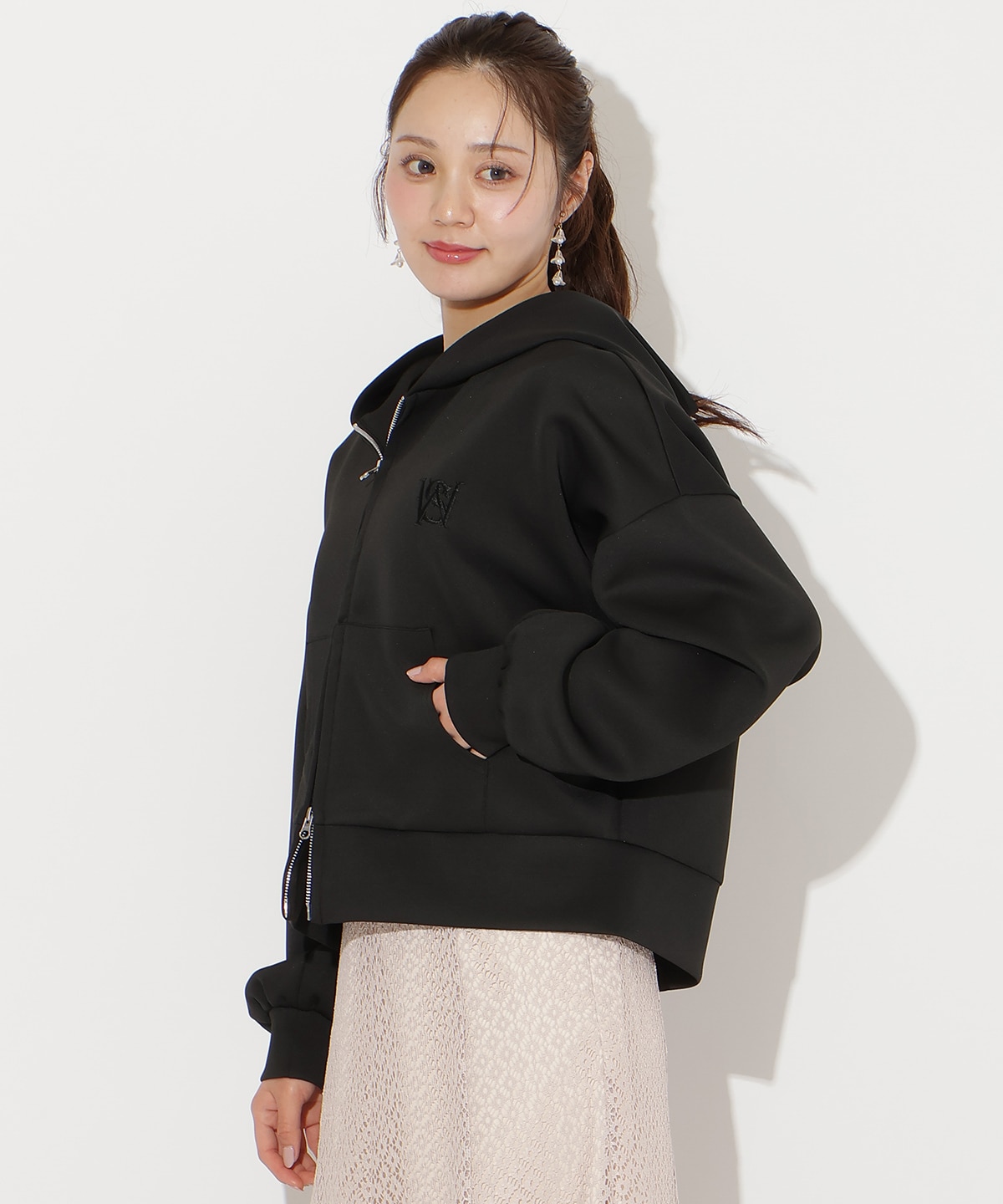 ダブルZIPオーバーサイズパーカー