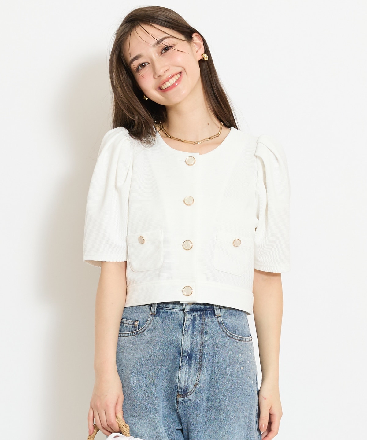 ノーカラーポンチジャケット