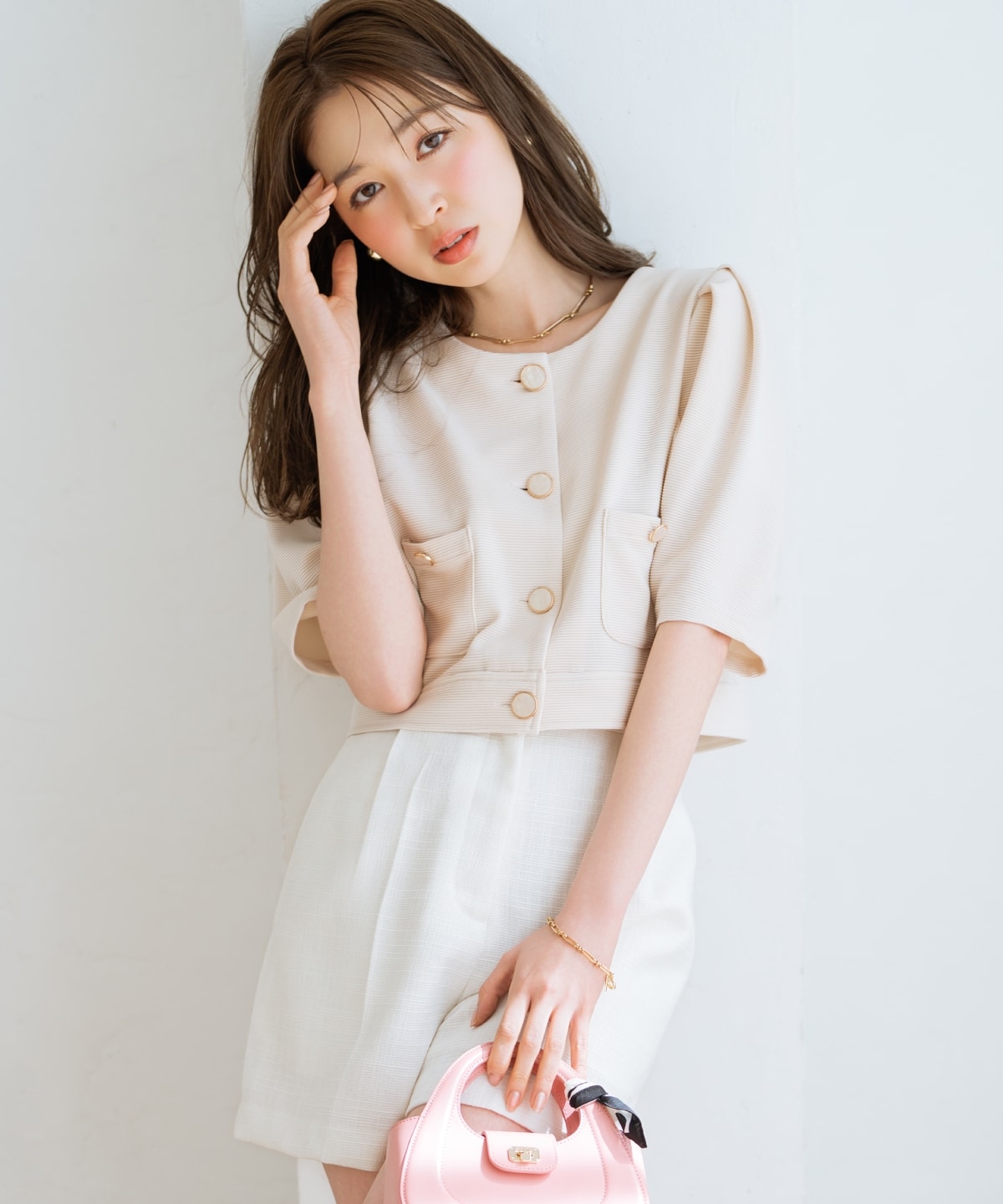 ノーカラーポンチジャケット