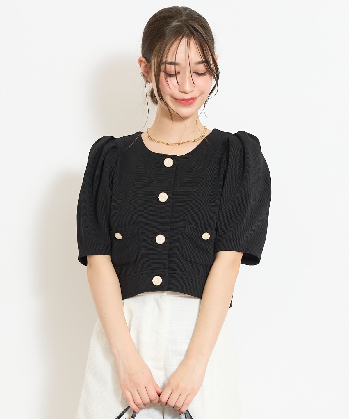 ノーカラーポンチジャケット