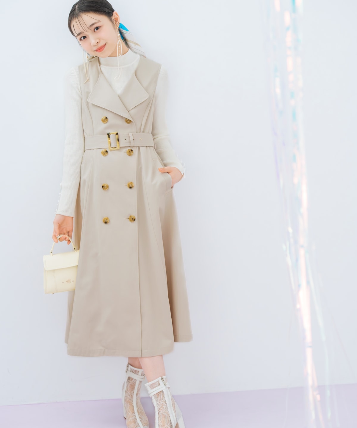 リボンスリーブ3WAYトレンチコート