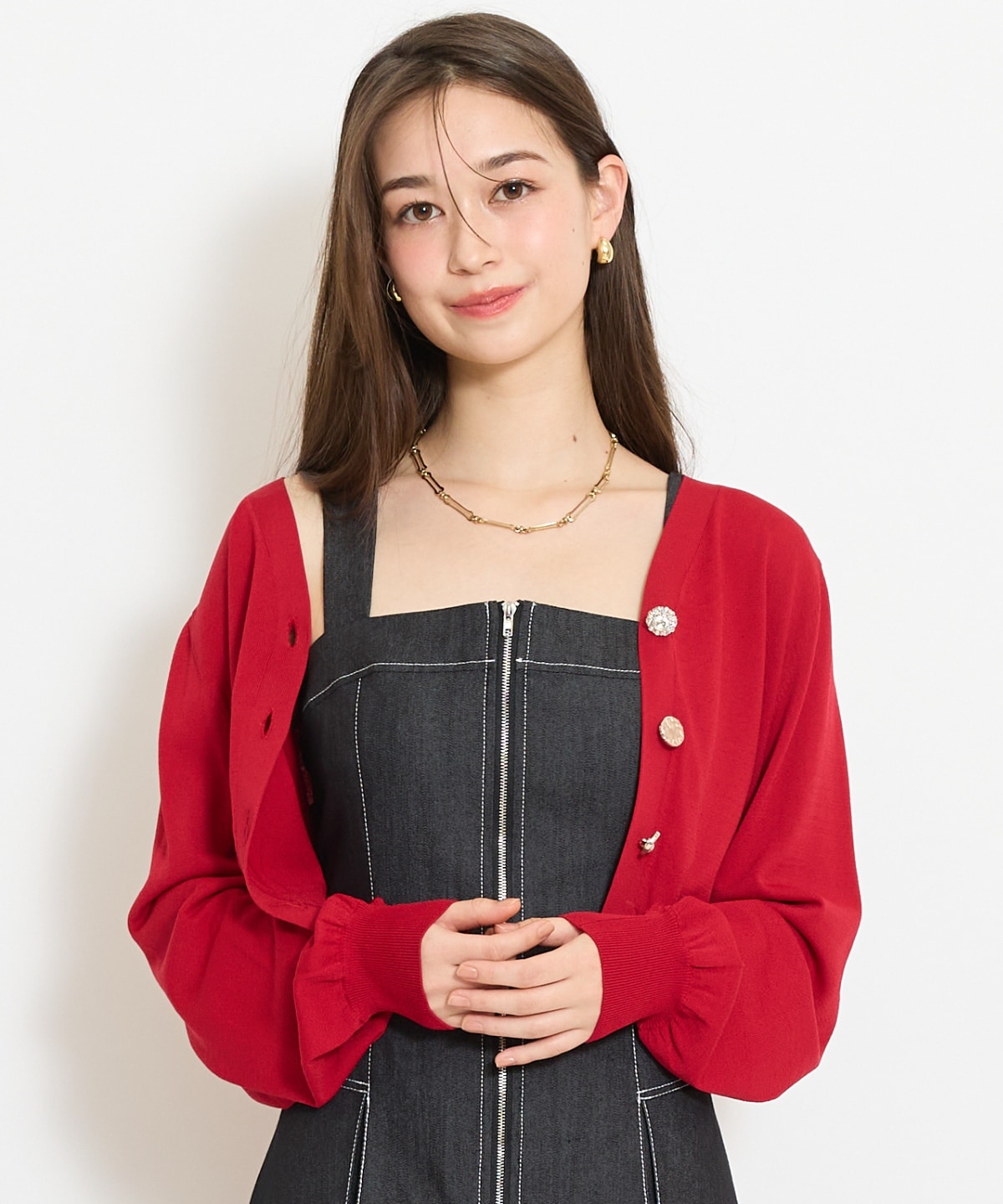 アソートボタンUVカットカーディガン