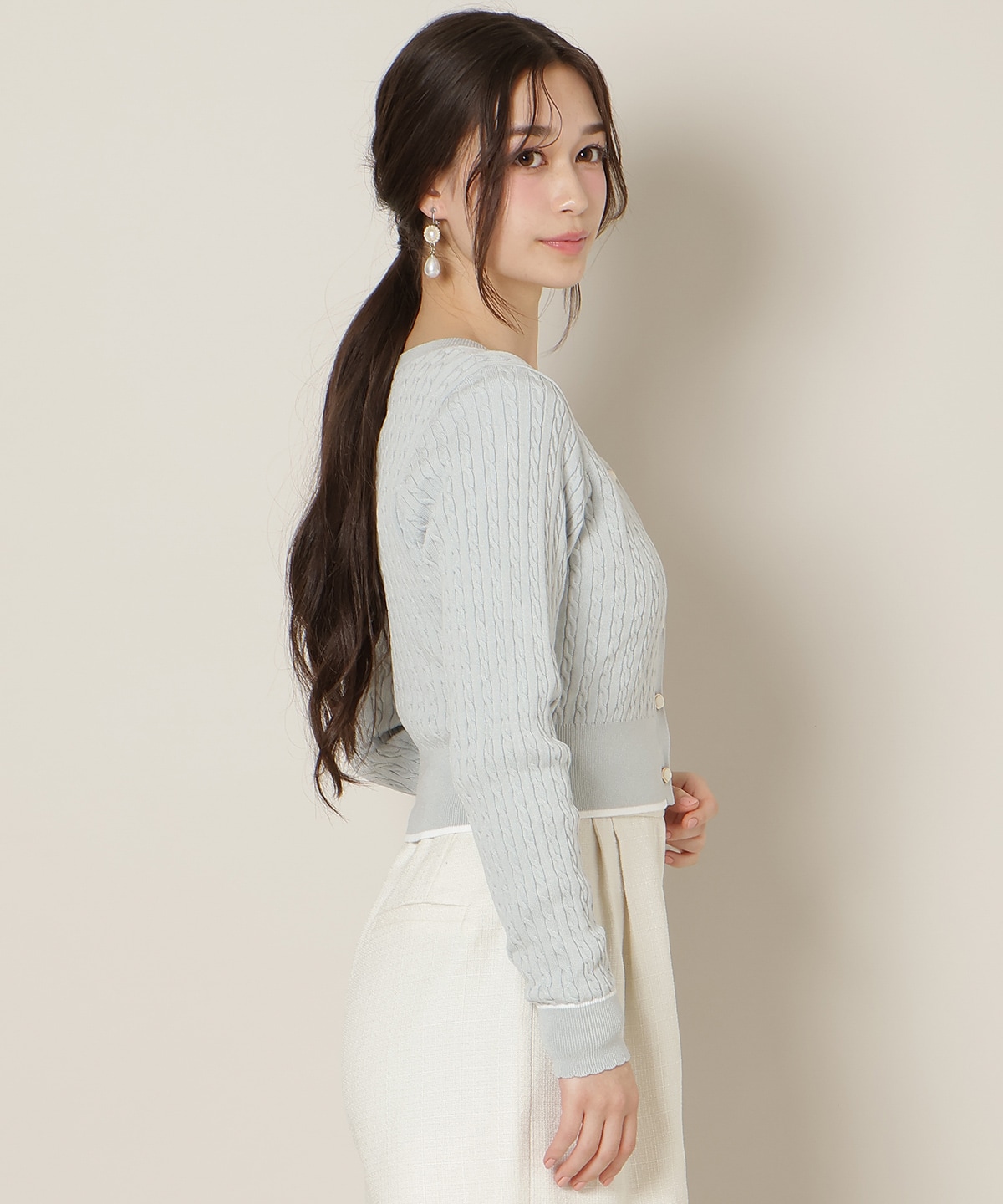 ミニケーブルコンパクトカーディガン