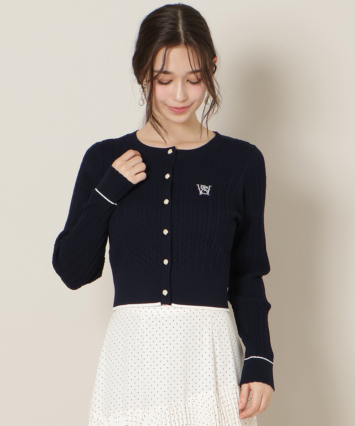 ミニケーブルコンパクトカーディガン