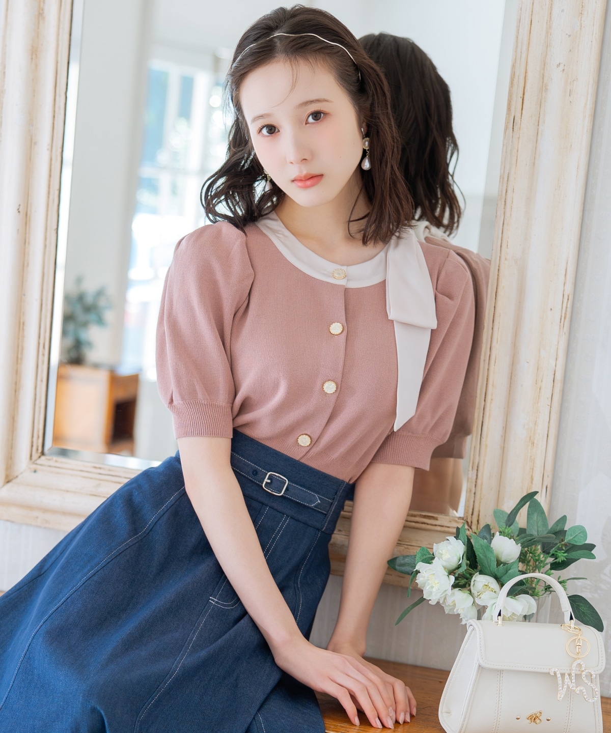 【2/27(fri)発売】リボンパフカーディガン