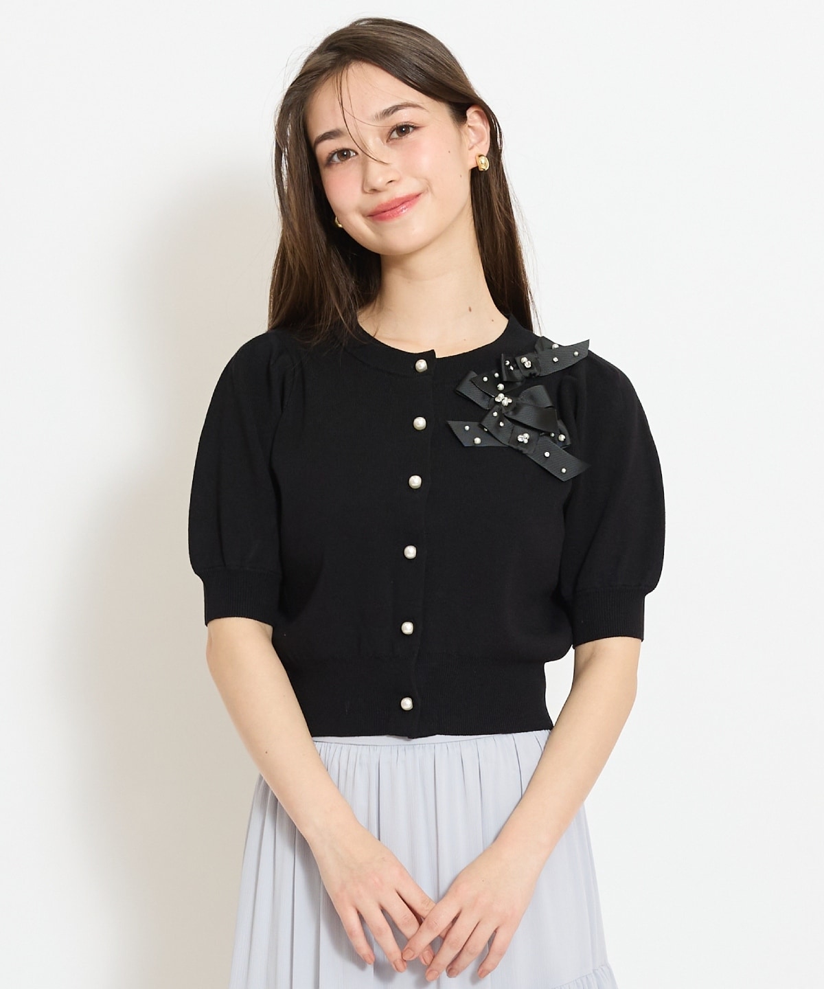 リボンデコレーションカーディガン