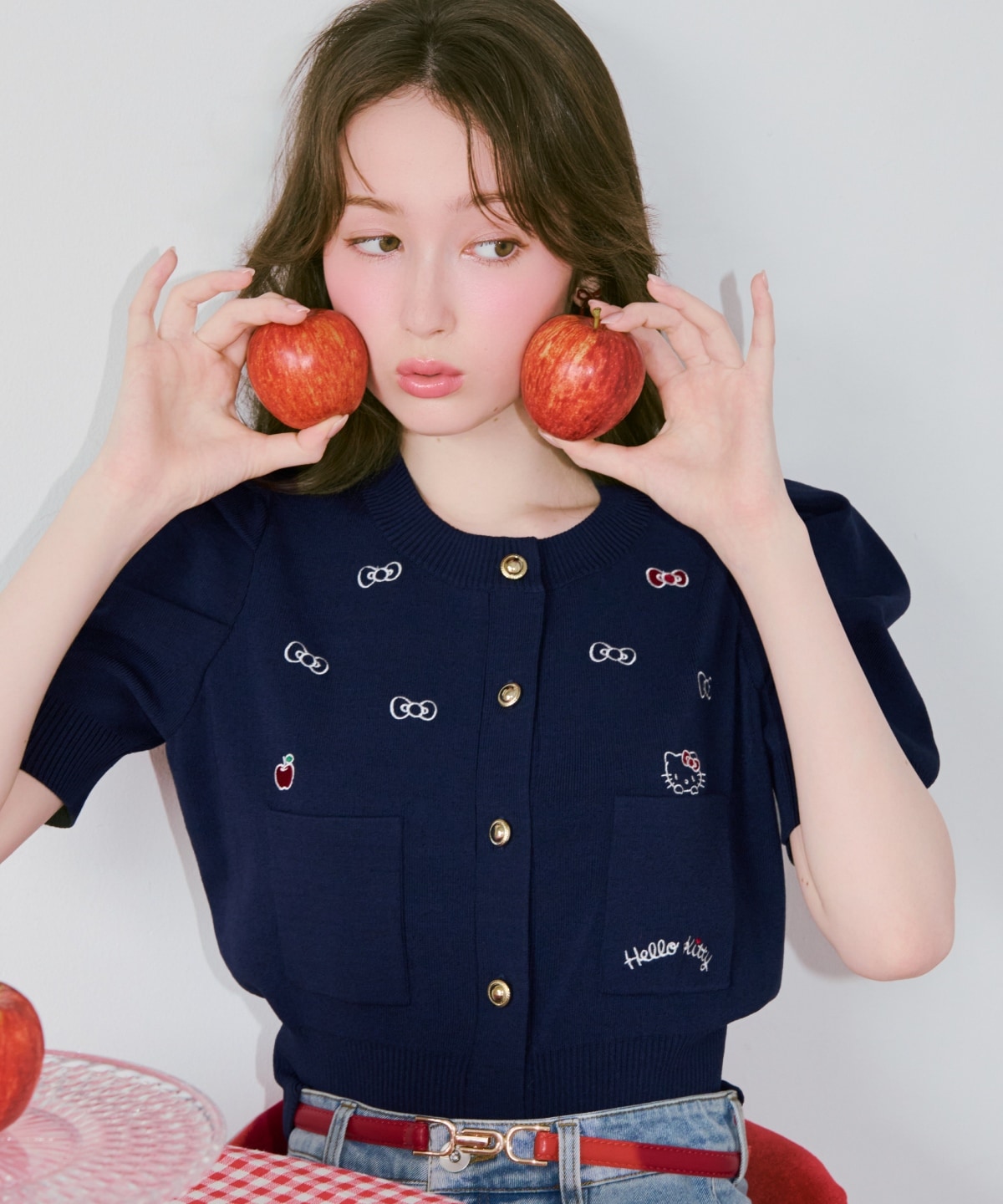 【7/16(thu)10時予約開始】WILLSELECTION×HELLO KITTY 刺繍ニットカーディガン