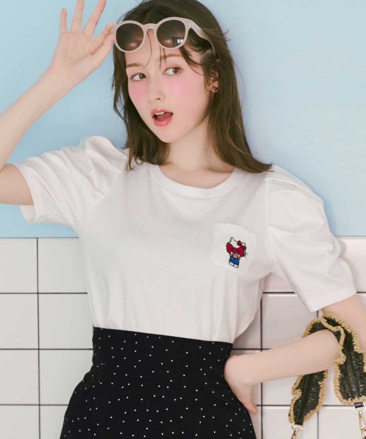 【7/16(thu)10時発売】WILLSELECTION×HELLO KITTY 刺繍カットトップス