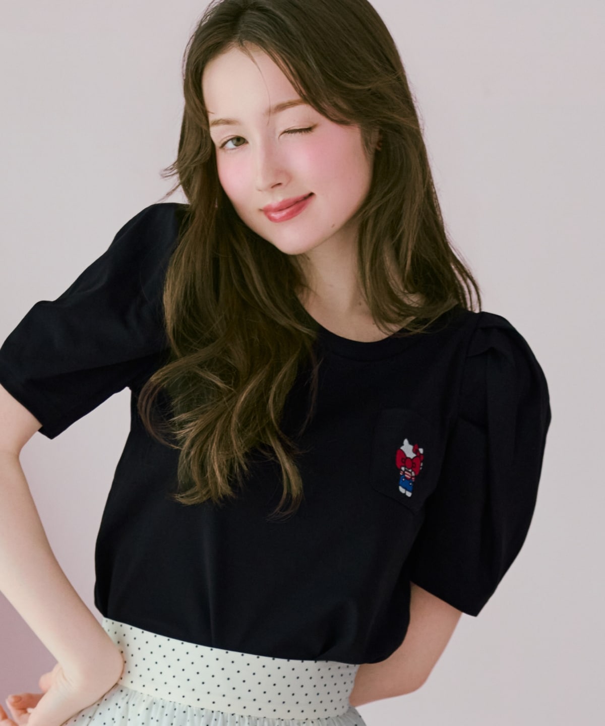 【7/16(thu)10時発売】WILLSELECTION×HELLO KITTY 刺繍カットトップス