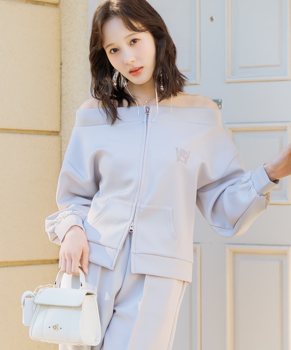 【3/12(thu)10時発売】ダブルZIPオフショルスウェットトップス