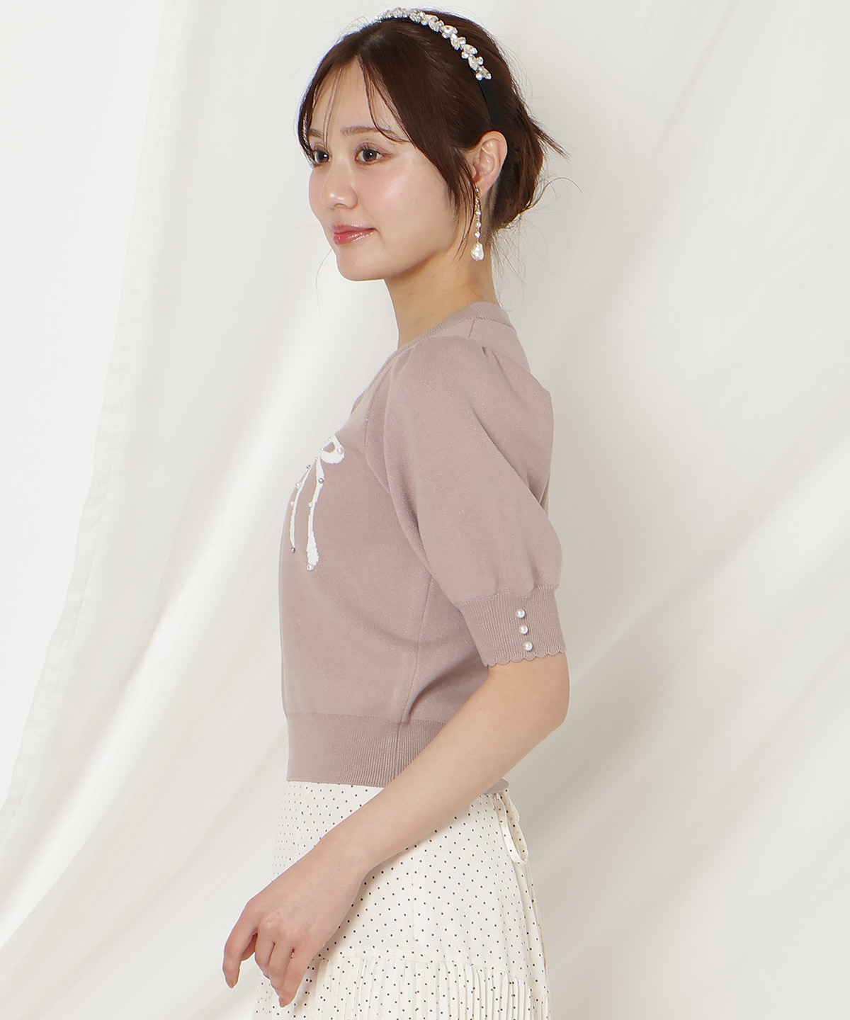 【2/27(fri)発売】リボンジャガードパフニット