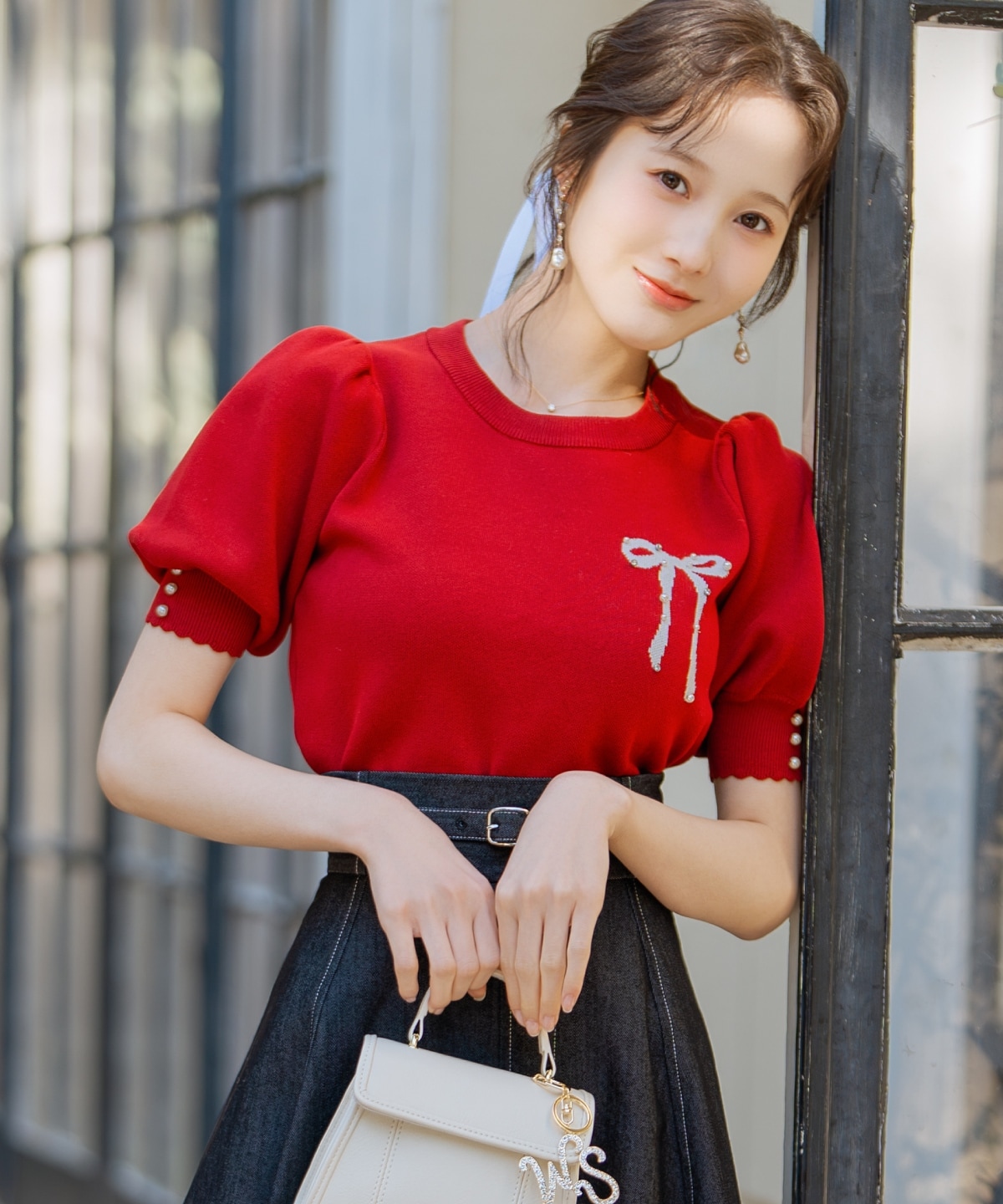 【2/27(fri)発売】リボンジャガードパフニット