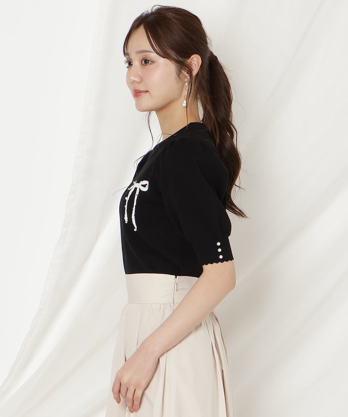 【2/27(fri)発売】リボンジャガードパフニット