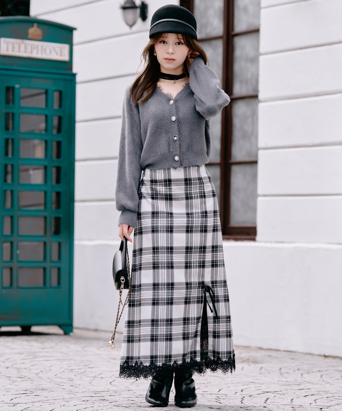 レースヘムIラインスリットスカート